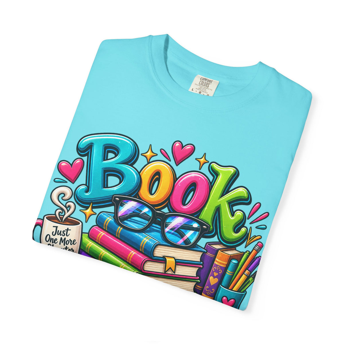 Book Nerd T-Shirt | Colorful Stacked Books Illustration