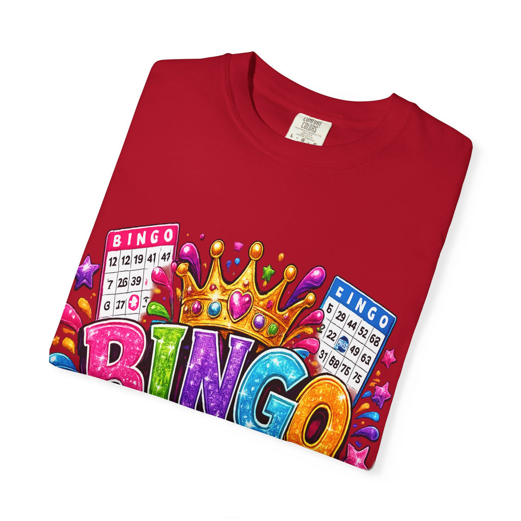 Bingo Queen T-shirt | Colorful Crown Bingo Balls Design