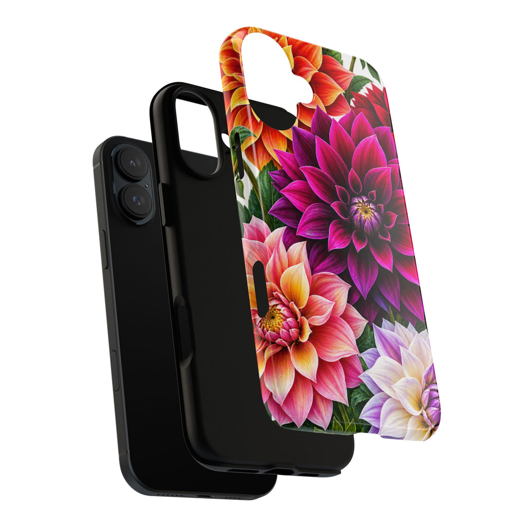 Floral Dahlia Tough Phone Case — Vibrant Protective Floral Phone Cover