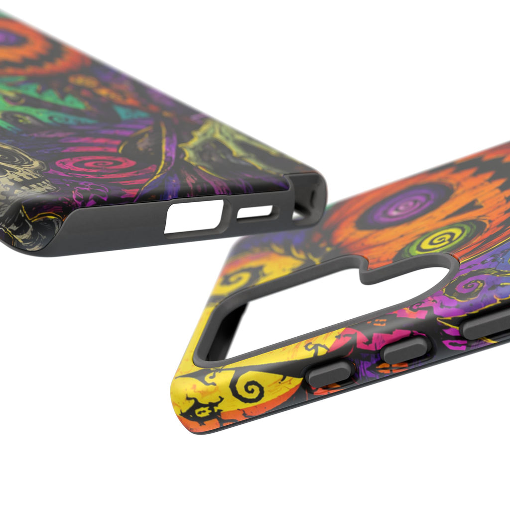 Halloween Pumpkin Skull Phone Case — Psychedelic Jack-o'-Lantern Tough Case