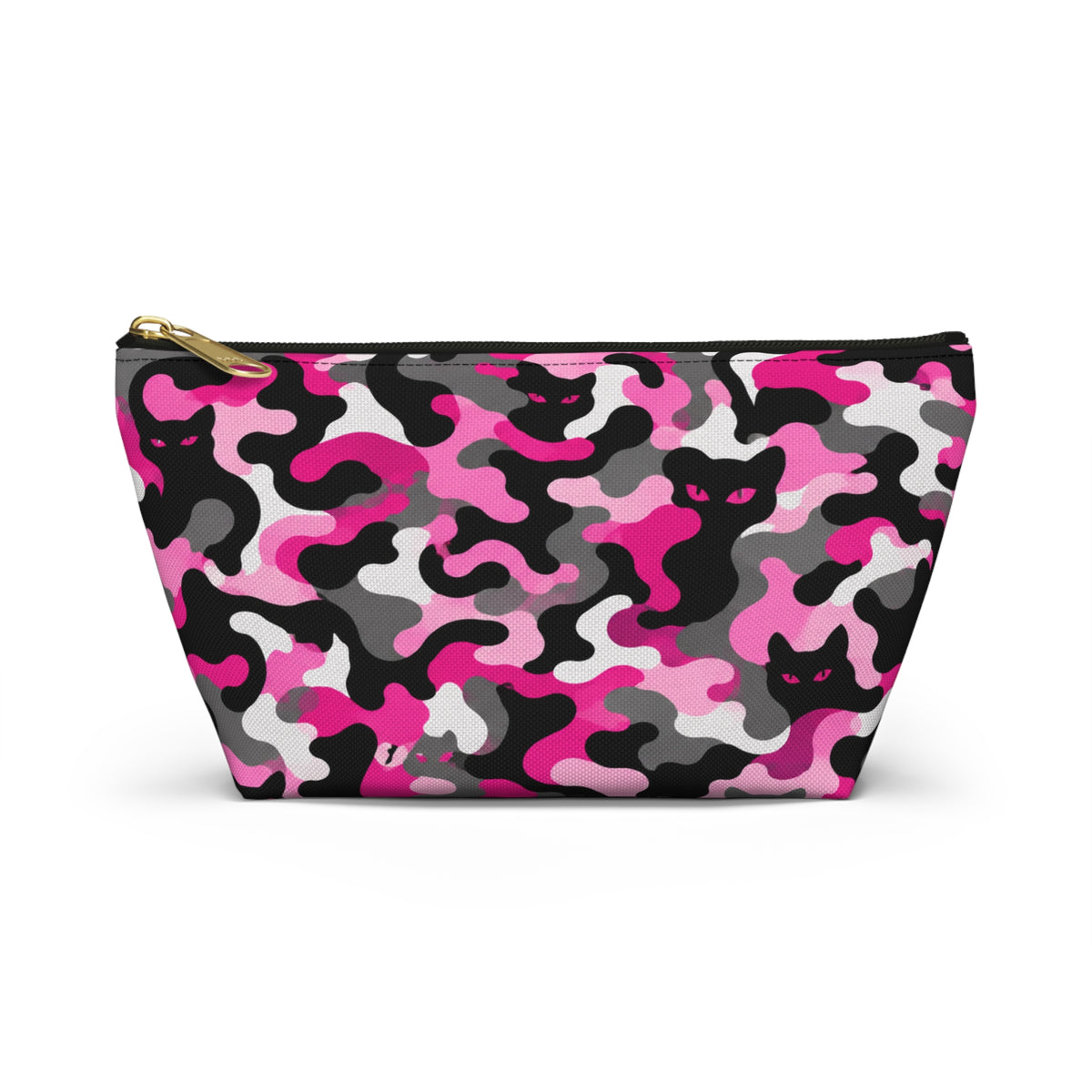 Pink Camouflage Cat Pattern Accessory Pouch