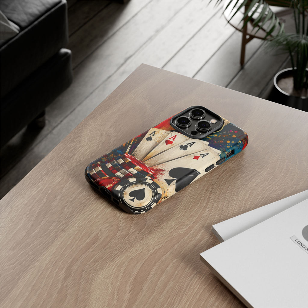 Casino Poker Ace Phone Case — Vintage Playing Cards & Chips Protective Cover