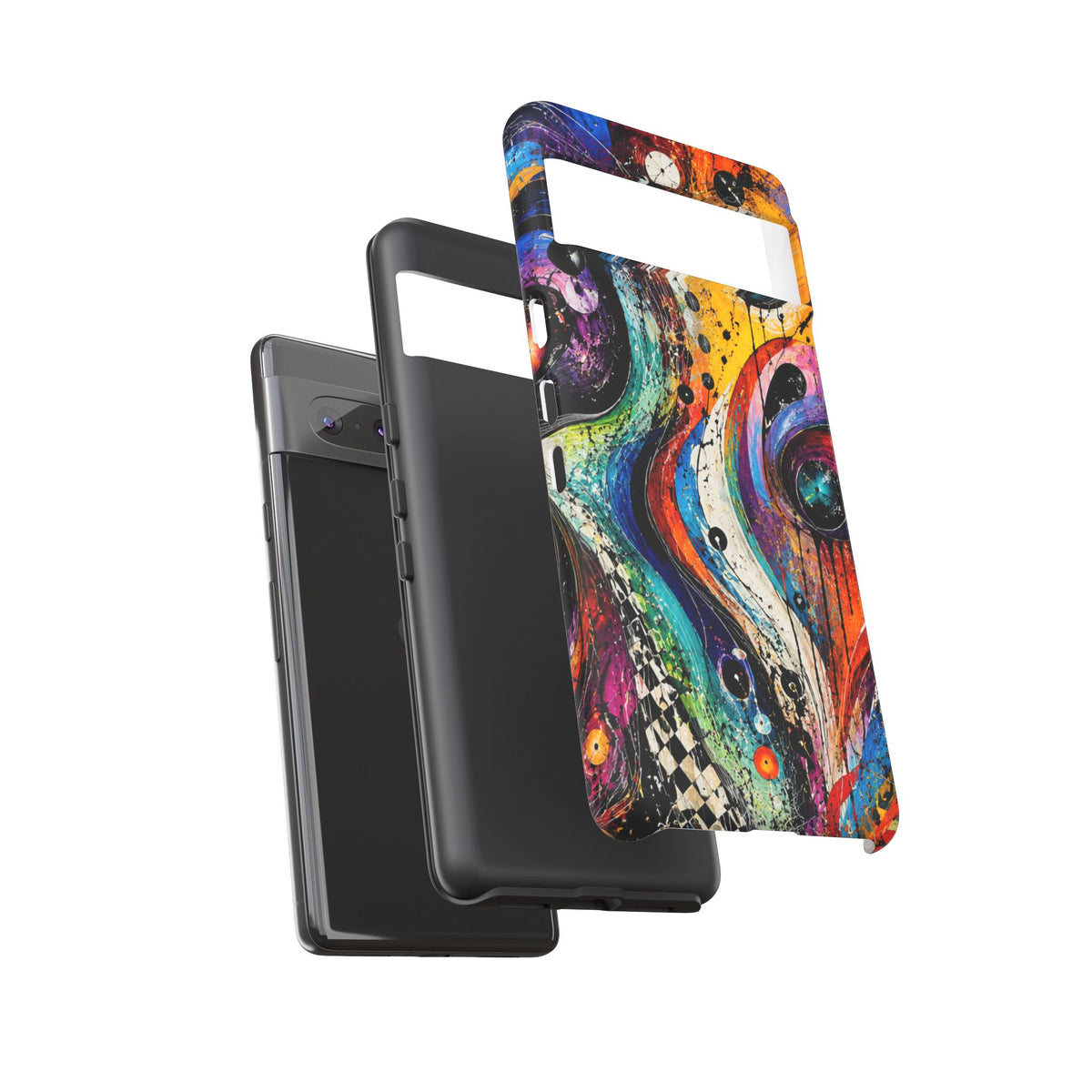 Abstract Cosmic Swirl Phone Case — Colorful Artistic iPhone Tough Case