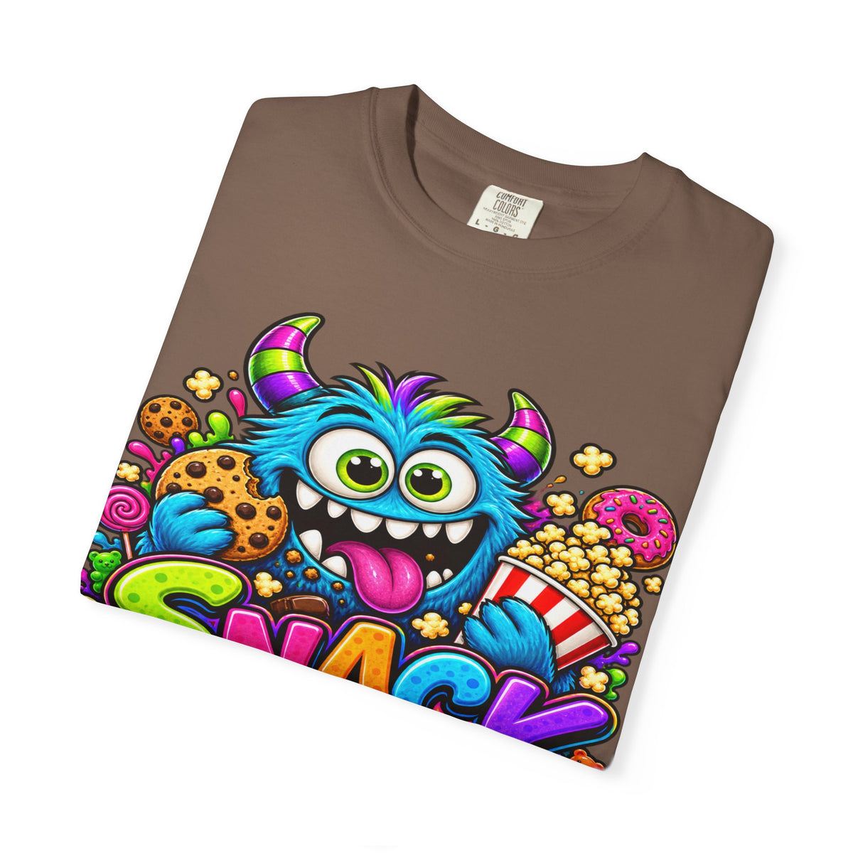 Snack Monster T-shirt | Colorful Cartoon Monster Snacks