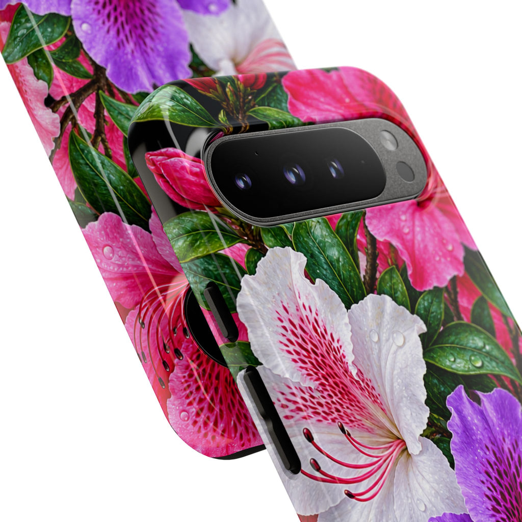 Floral Azalea Phone Case — Vibrant Pink & Purple Blossom Protection