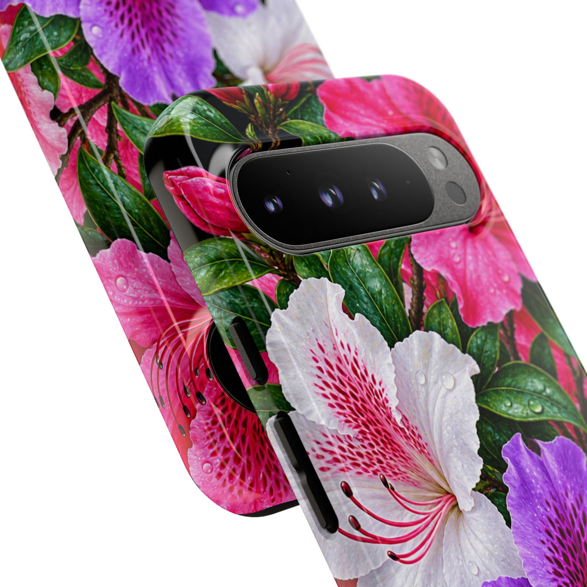 Floral Azalea Phone Case — Vibrant Pink & Purple Blossom Protection
