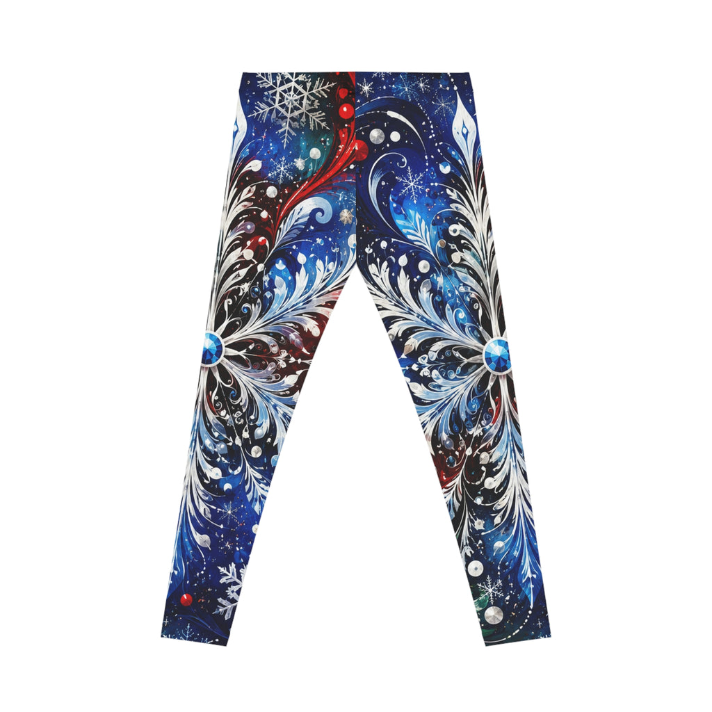 Snowflake Flourish Leggings — Women's Festive Winter Print Leggings