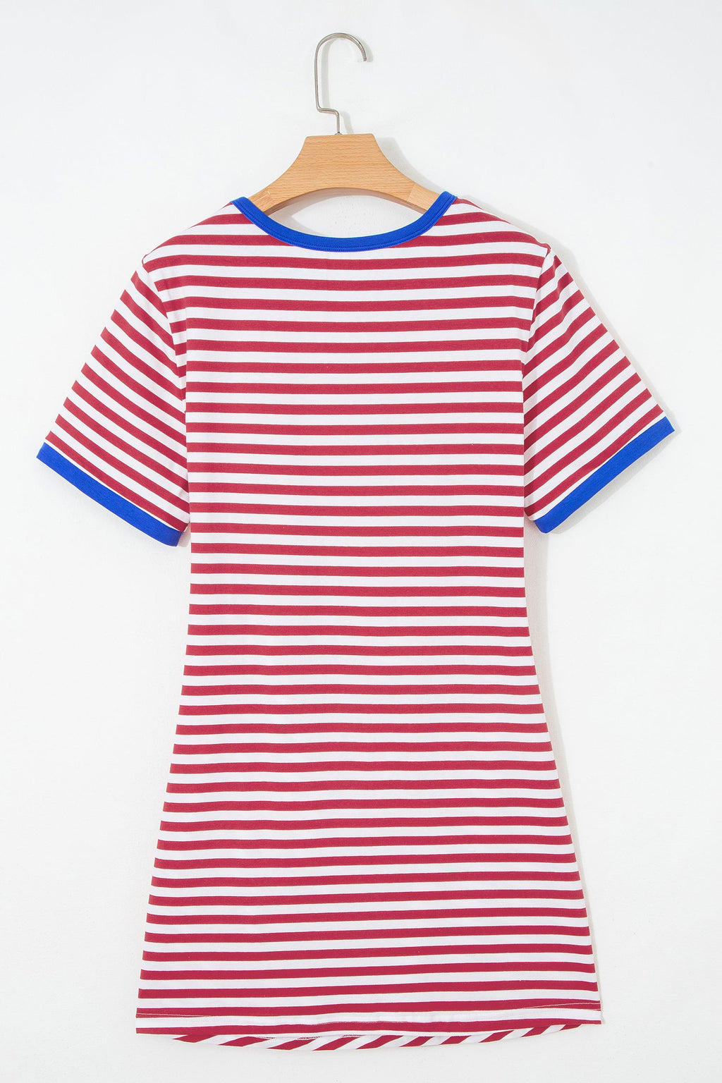 Stripe Contrast Trim Tie Waist Mini Dress
