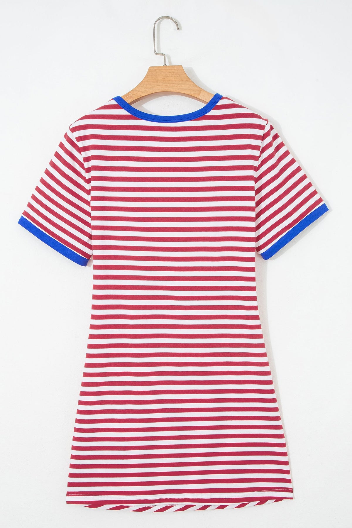 Stripe Contrast Trim Tie Waist Mini Dress