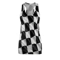 Black White Checkered Wave Dress Racerback