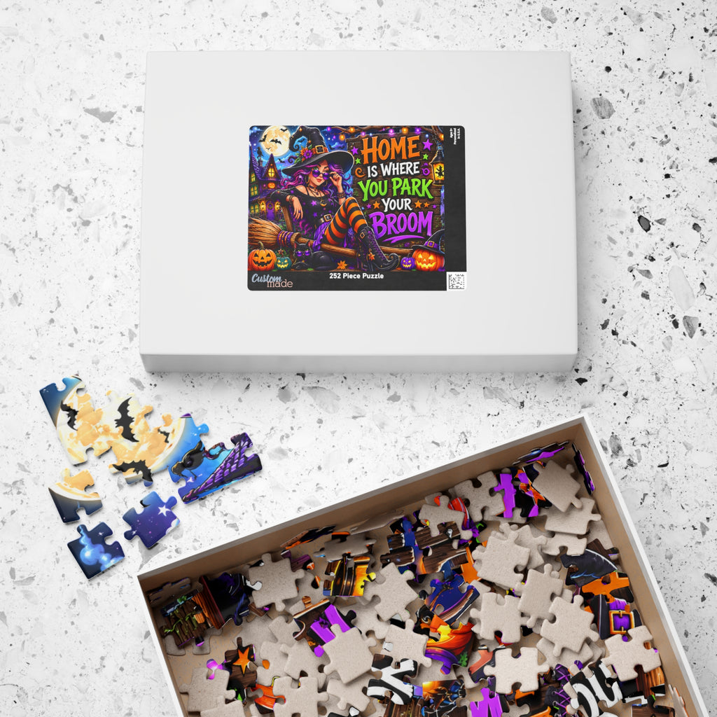 Witch with Broom Puzzle | Home Is Where You Park Your Broom Halloween
