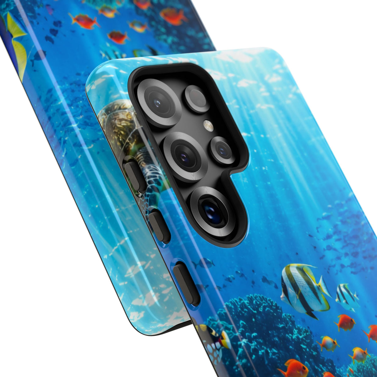 Underwater Ocean Life Tough Phone Case — Coral Reef & Sea Turtle Protective Cover