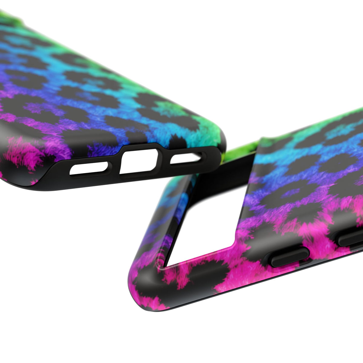 Neon Rainbow Leopard Tough Case – Colorful Animal Print Phone Cover