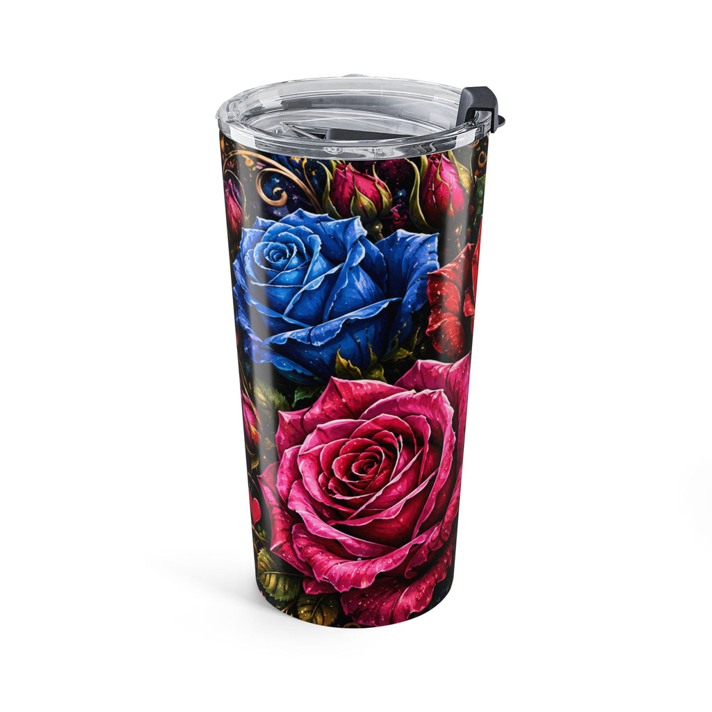 20oz Floral Rose Tumbler - Colorful Romantic Stainless Steel Travel Cup