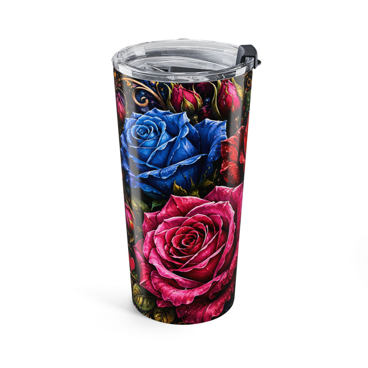 20oz Floral Rose Tumbler - Colorful Romantic Stainless Steel Travel Cup