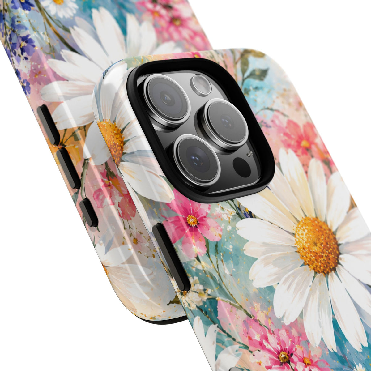 Floral Daisy Phone Case — Watercolor Daisies Protective Tough Case