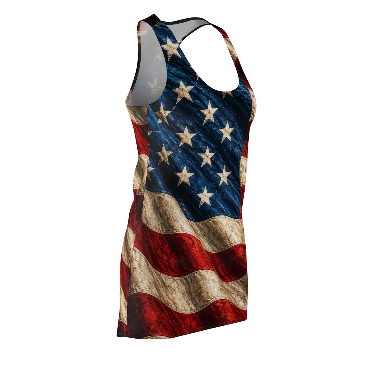 American Flag Racerback Dress — All-Over Print Patriotic Women's Dress