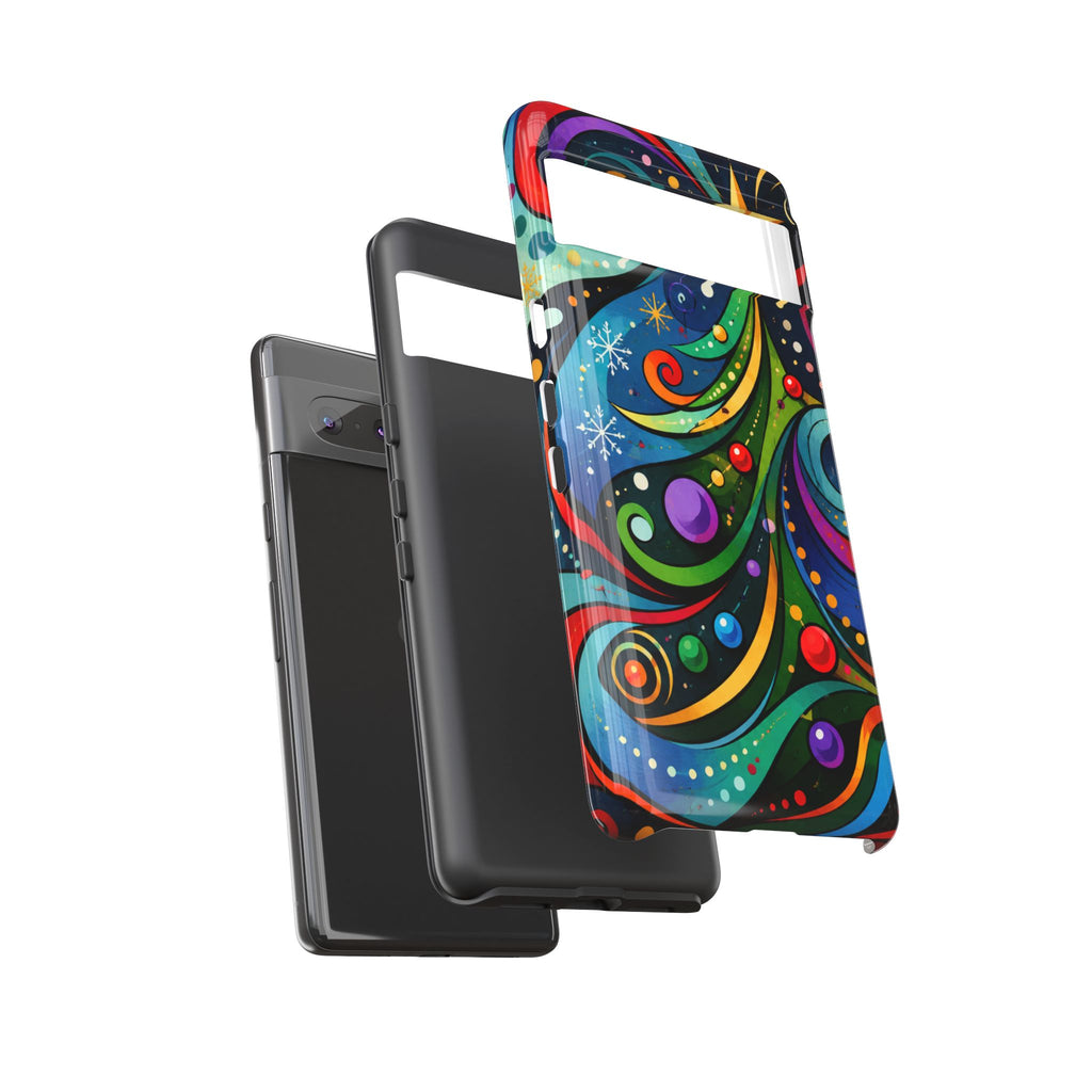 Colorful Swirl Christmas Tree Tough Phone Case