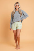 Gingham Plaid Button Lace Trim Boxer Shorts