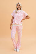 Polka Dot Mock Neck Top & Pants Set