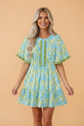 Floral High Waist Ruffle Mini Dress