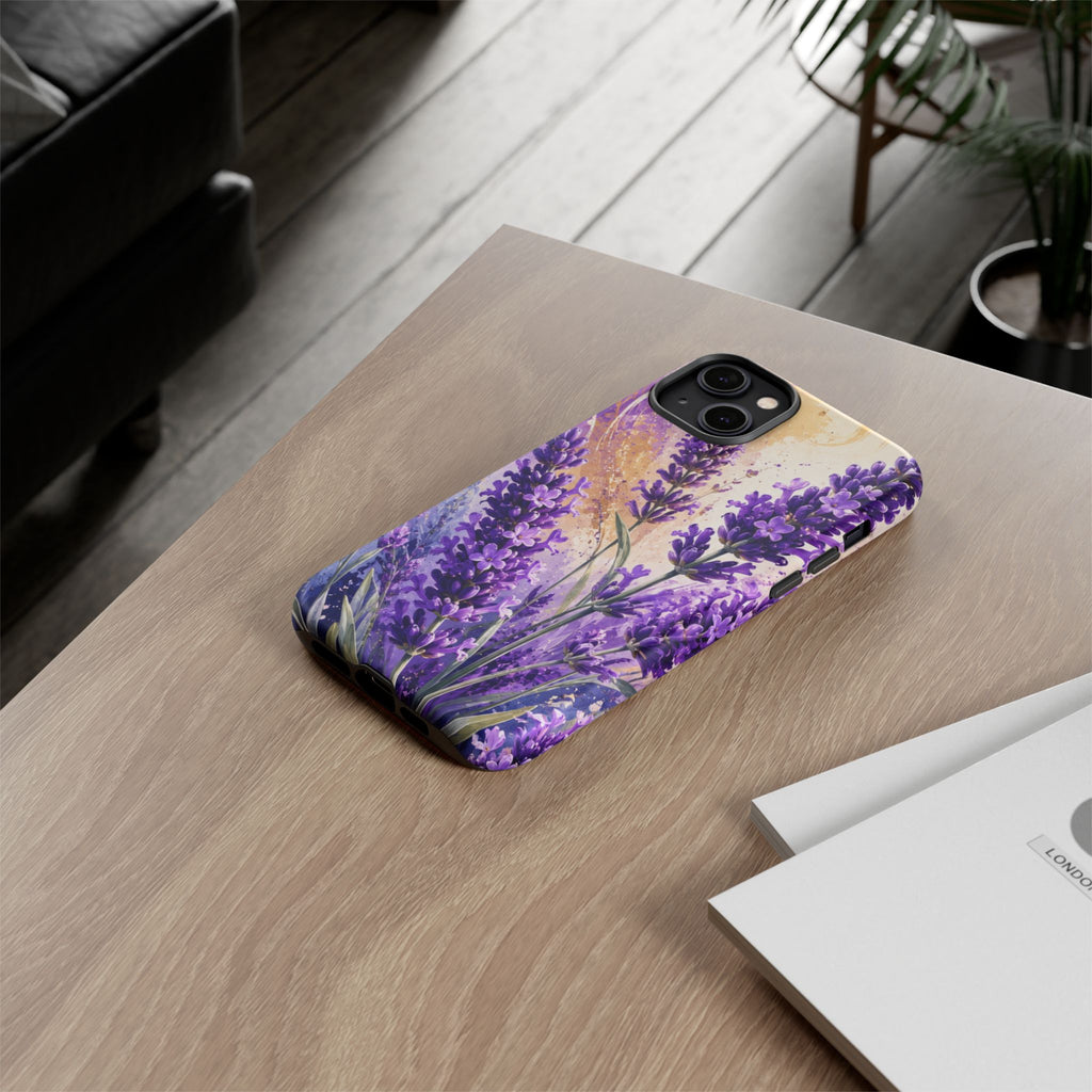 Lavender Bouquet Tough Phone Case — Protective Floral iPhone Case