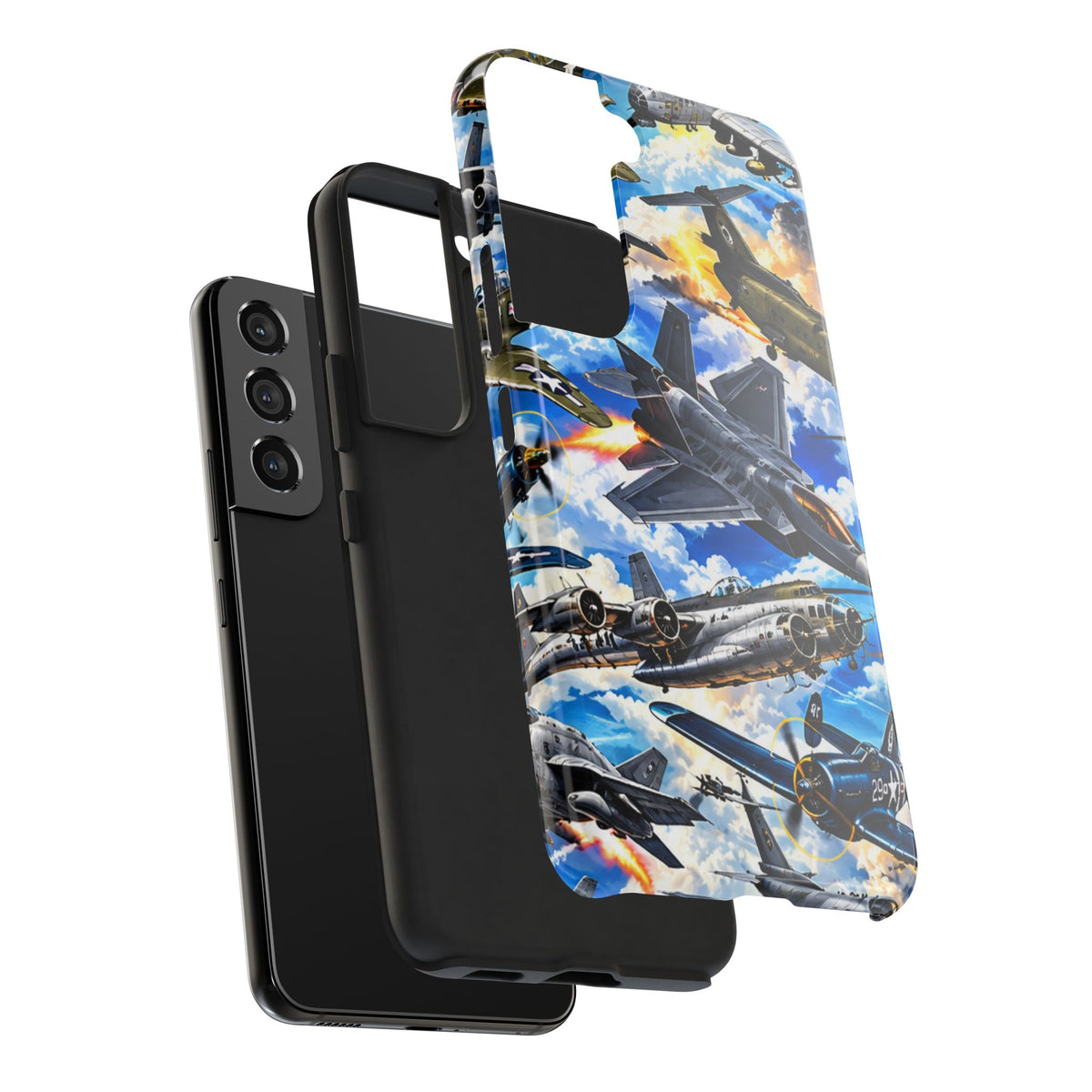 Military Aircraft Tough Phone Case – Vintage & Modern Jet Fighter Print