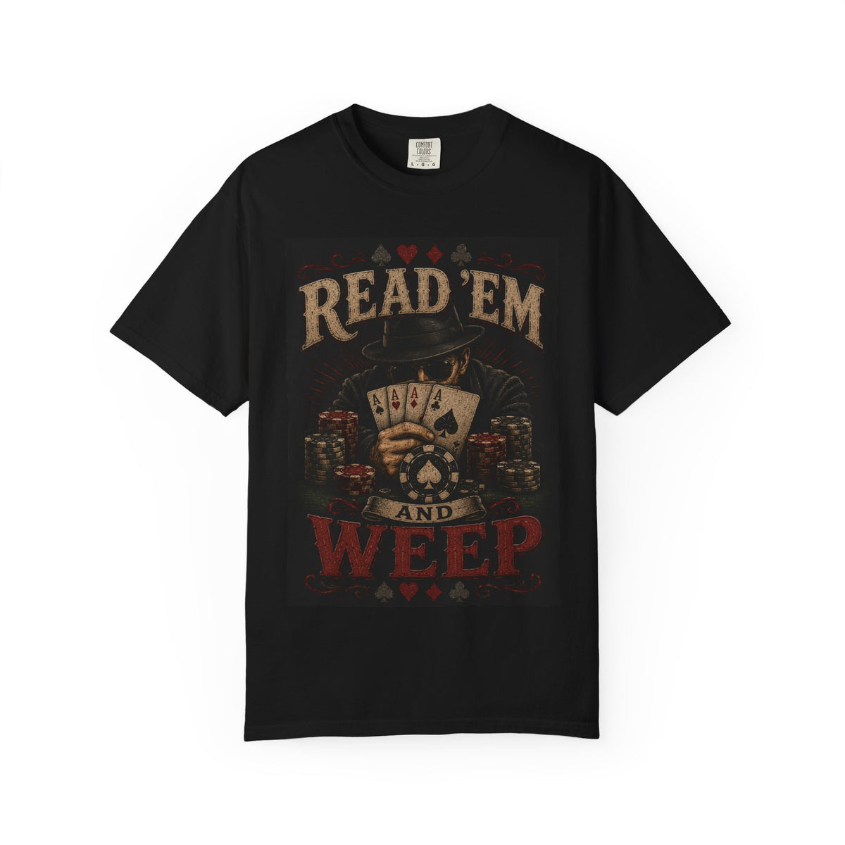 Read 'Em and Weep T-shirt | Poker Skull Cards, Vintage Gambling Tee