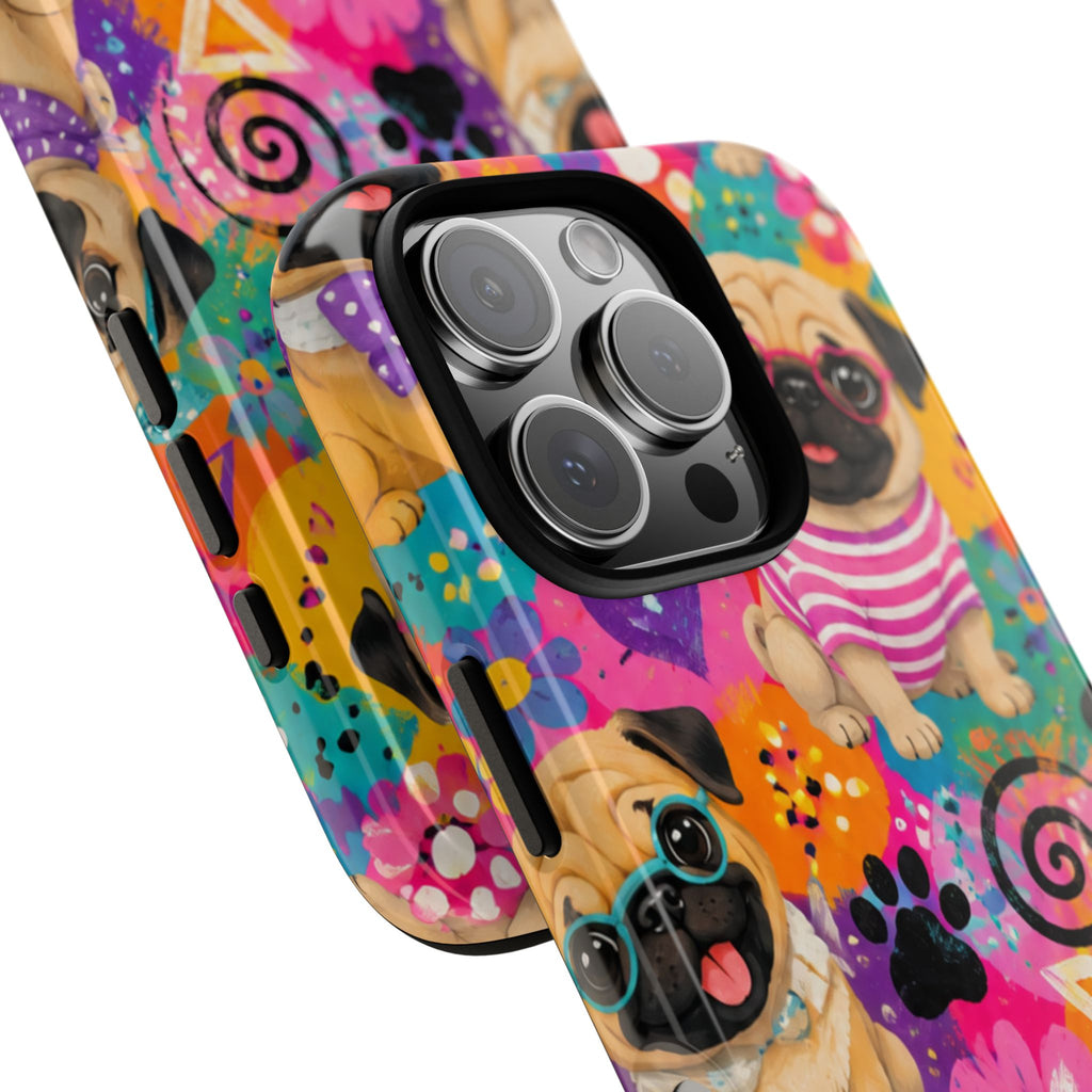 Pug Pop Art Phone Case — Colorful Pug Pattern Tough Case