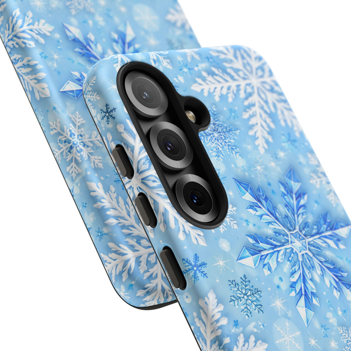 Winter Snowflake Tough Phone Case — Blue Holiday Protective Cover