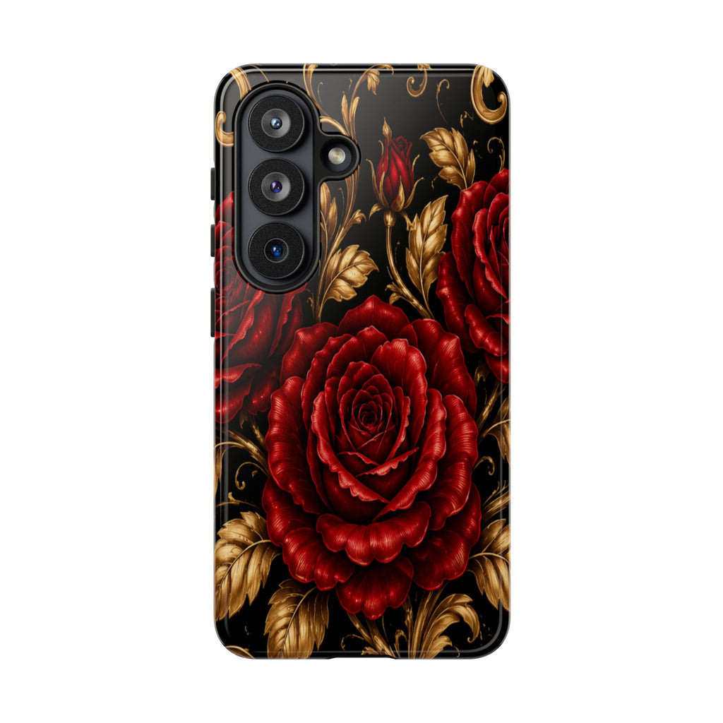 Tough Cases — Vintage Red Rose Floral Phone Case