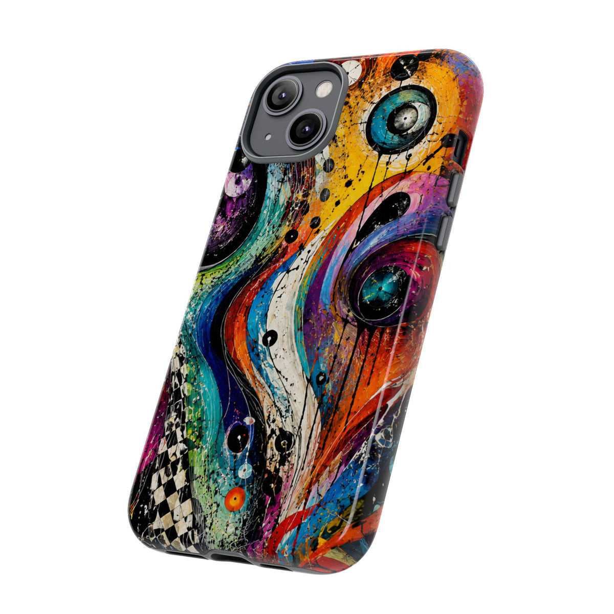 Abstract Cosmic Swirl Phone Case — Colorful Artistic iPhone Tough Case