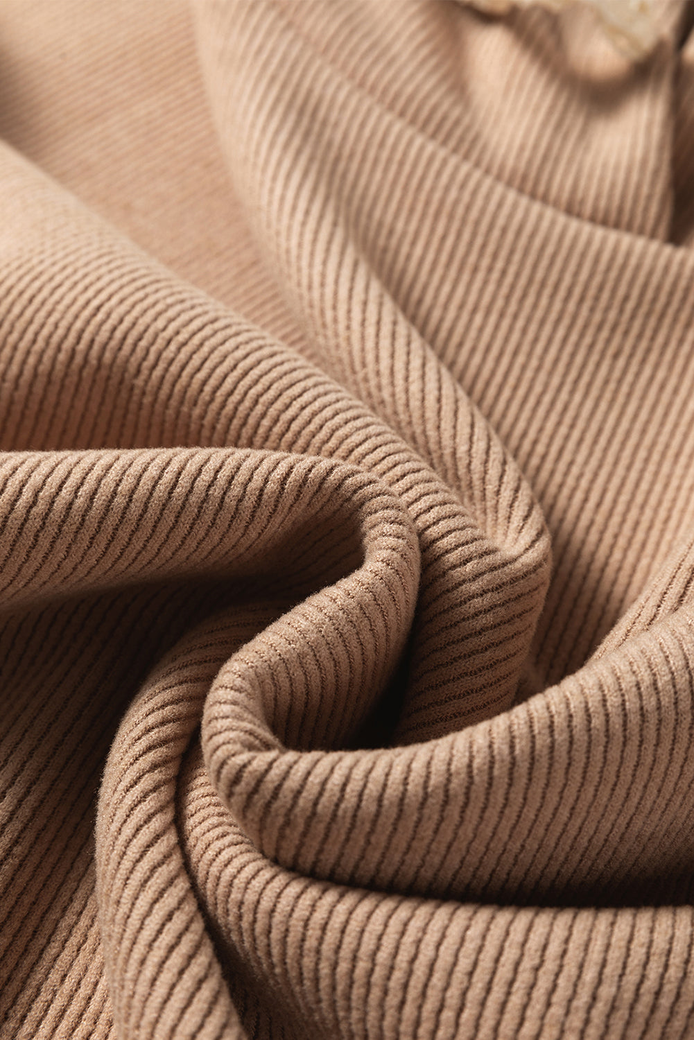 Solid Corduroy Contrast Drawstring Hoodie & Pants Set