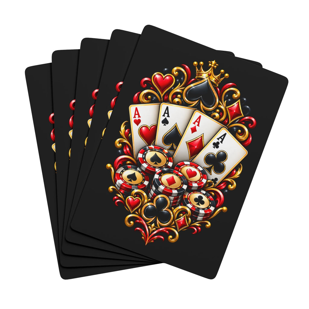 Poker Playing Cards - Royal Aces Deck with Ornate Spade Design