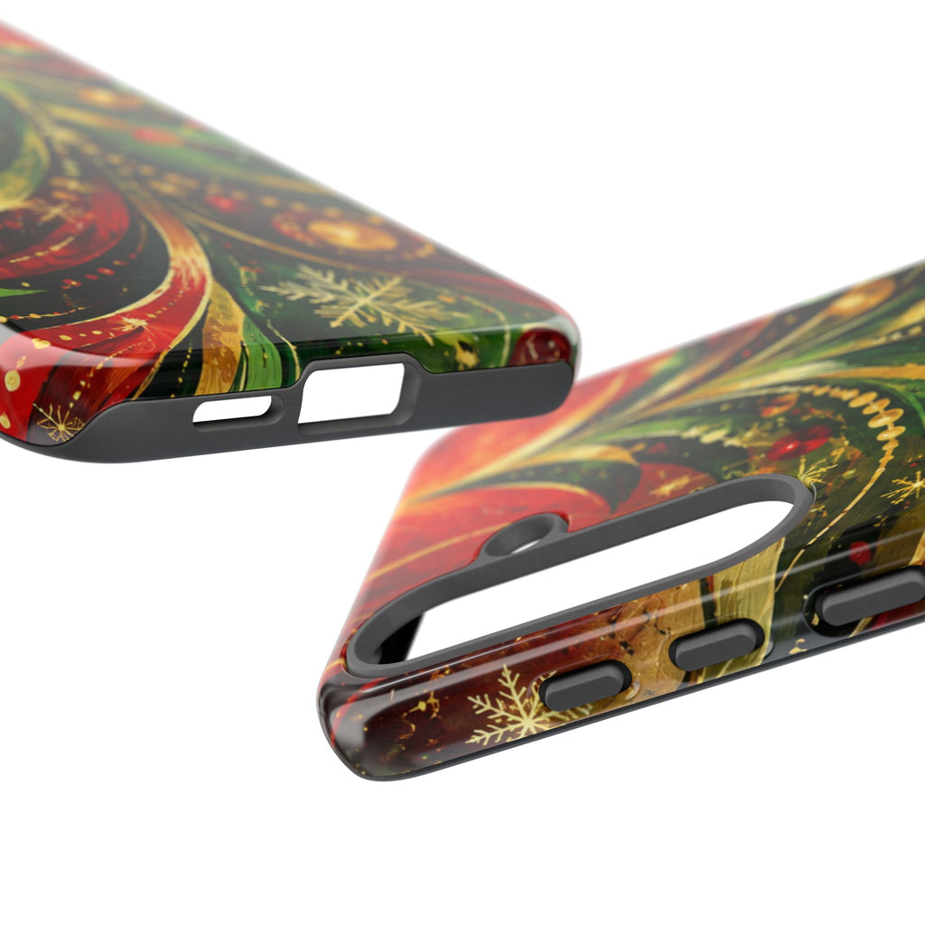 Christmas Tree Tough Phone Case — Festive Red & Green Holiday Phone Cover