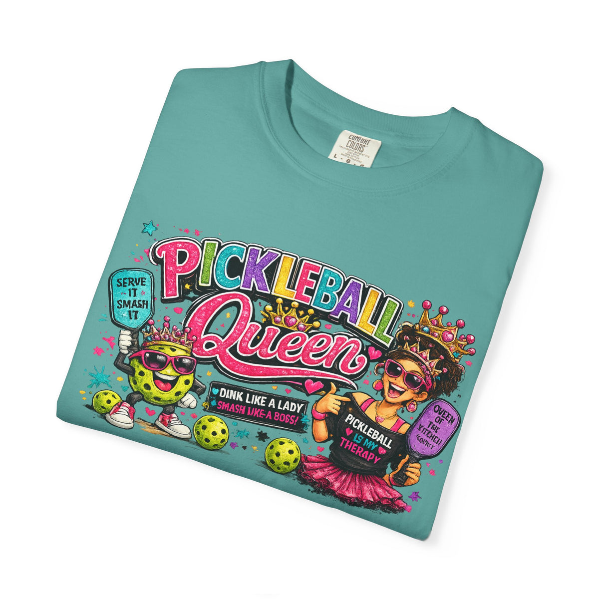 Pickleball Queen T-Shirt | Colorful Pickleball Graphic Tee
