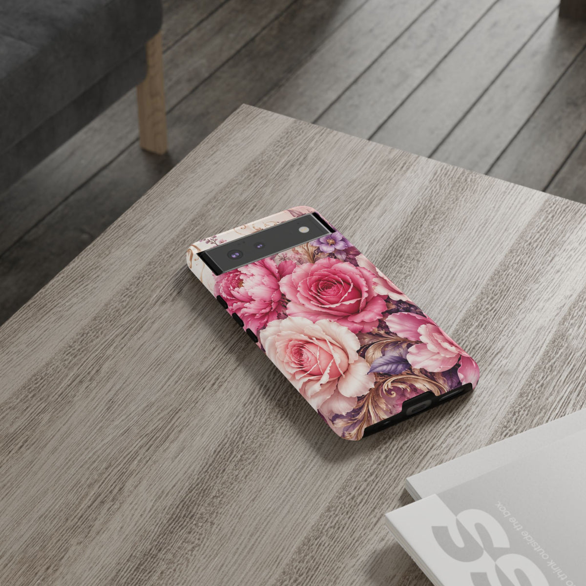 Pink Vintage Roses phone case | floral iPhone cover
