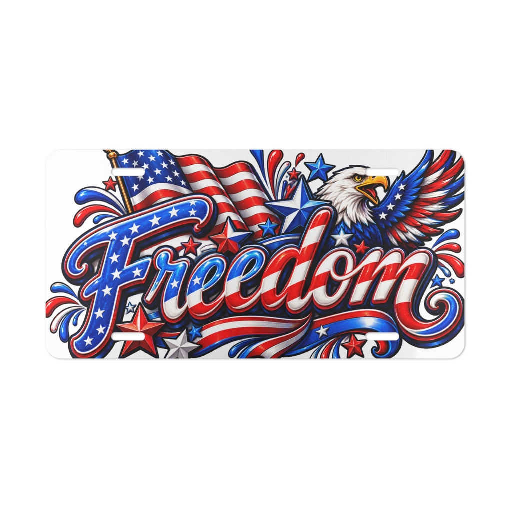 Freedom Eagle Vanity Plate – Patriotic American Flag License Plate