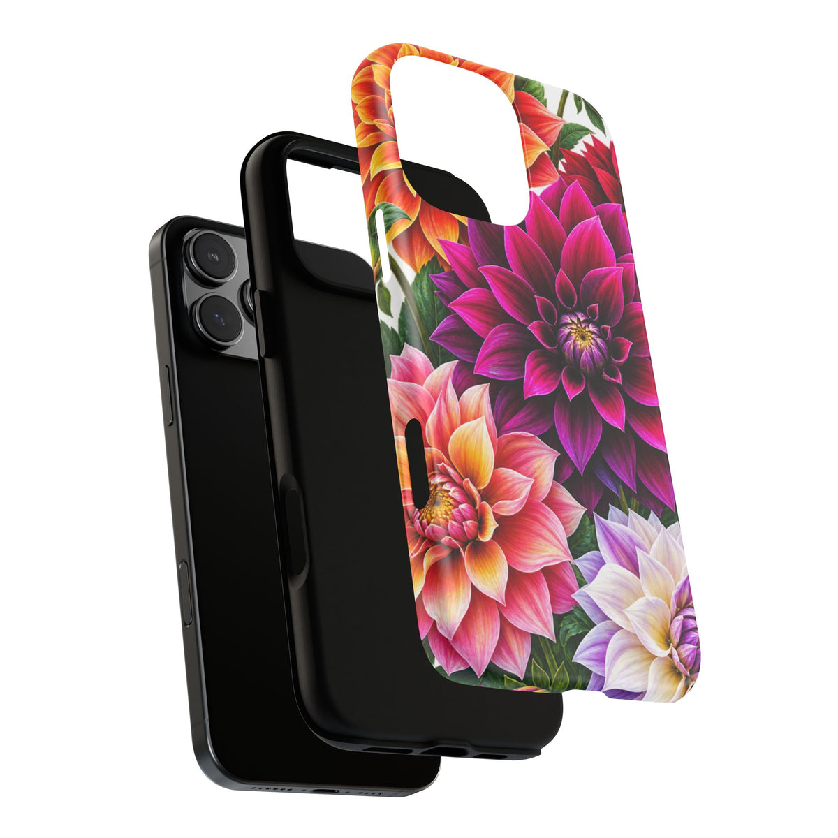 Floral Dahlia Tough Phone Case — Vibrant Protective Floral Phone Cover