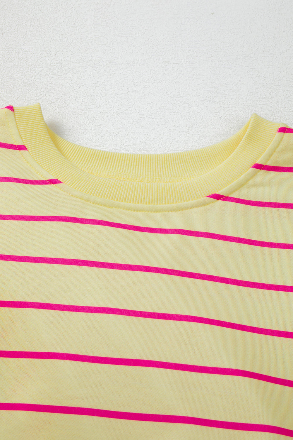 Stripe Overlap Drop Shoulder Pullover Sweatshirt