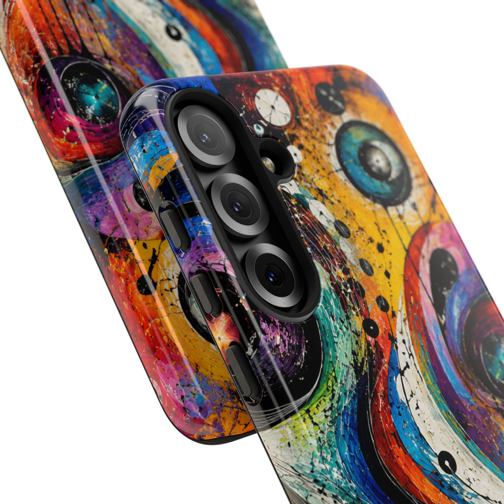 Abstract Cosmic Swirl Phone Case — Colorful Artistic iPhone Tough Case