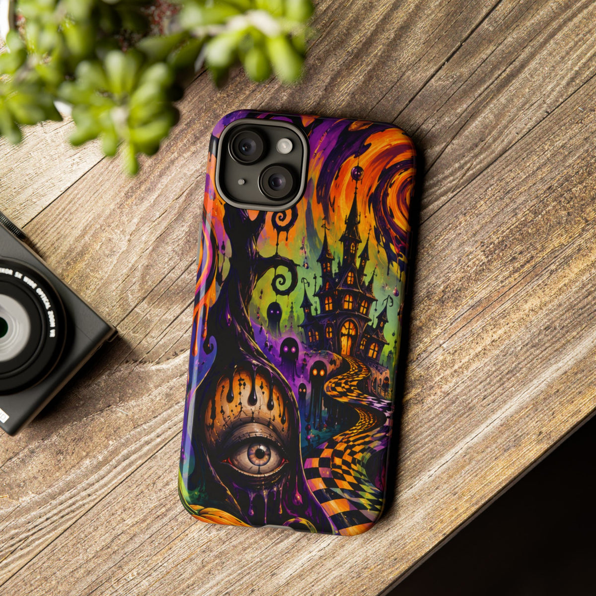 Phone Case — Psychedelic Haunted House Halloween Design