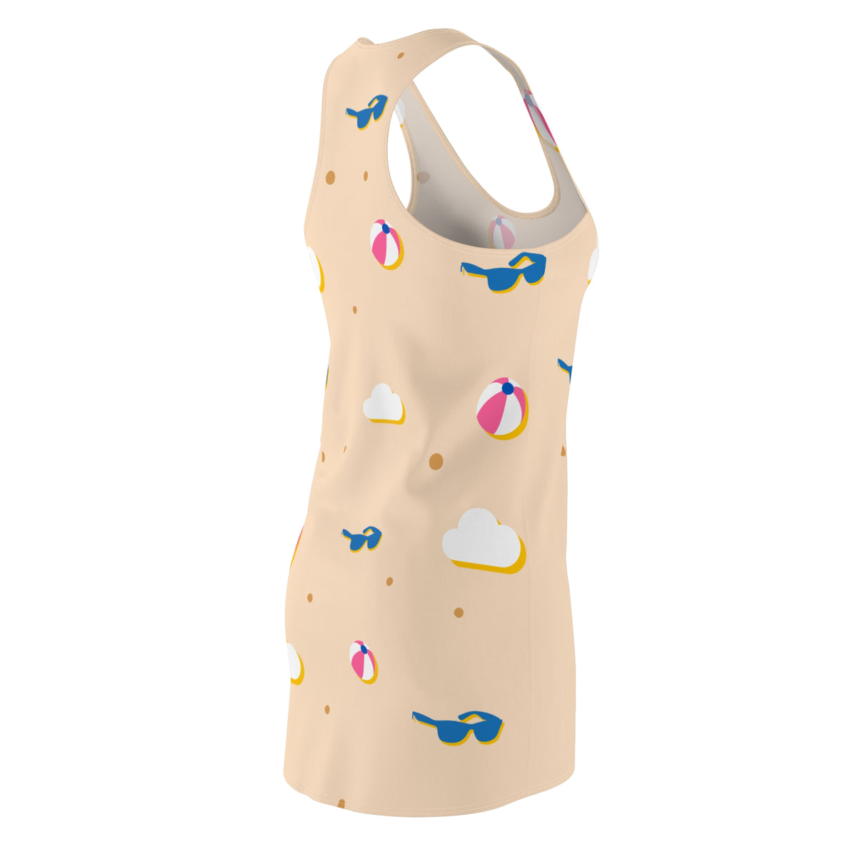 Beach Ball and Sunglasses Pattern Racerback Dress | Summer Print