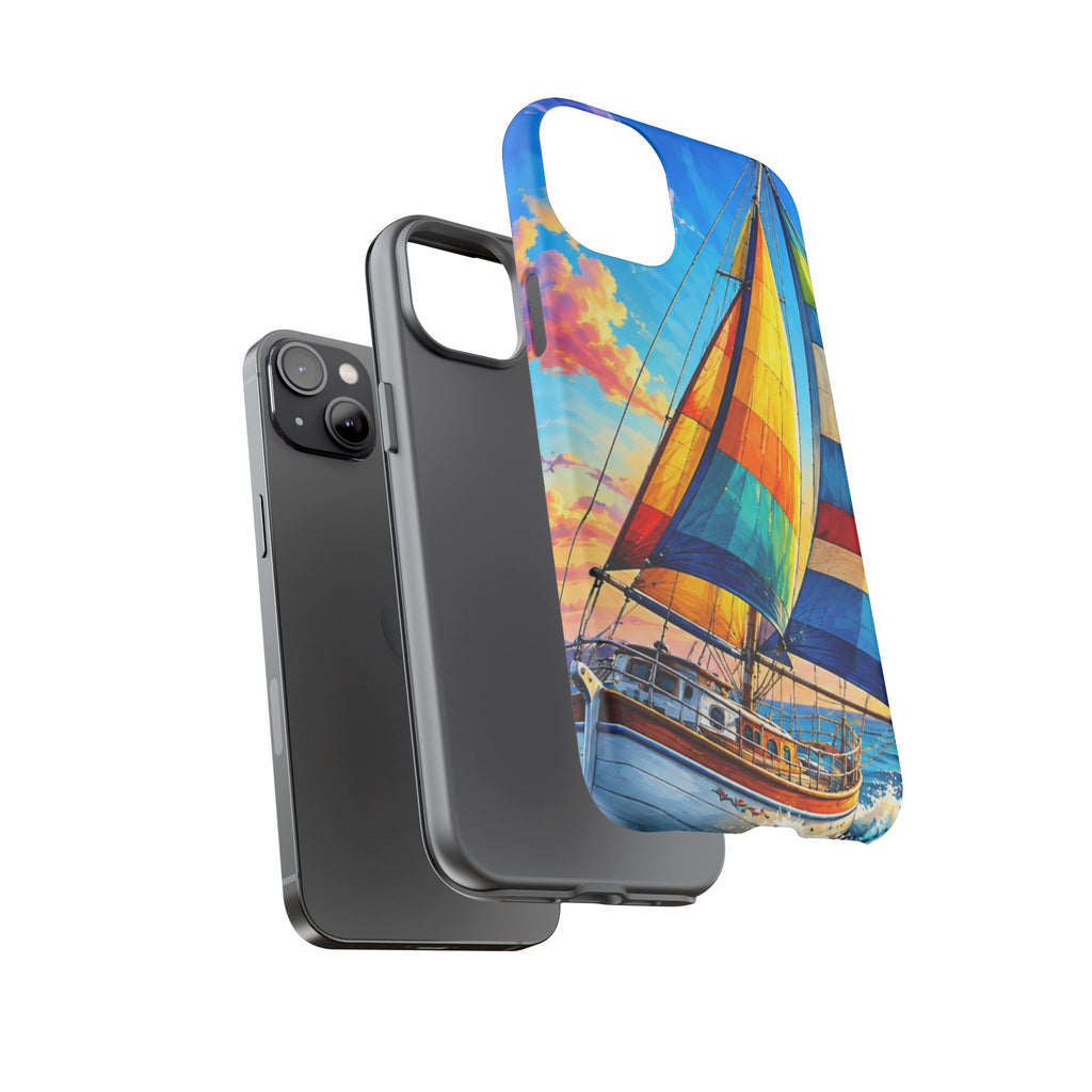 Sailboat Sunset Phone Case — Colorful Nautical iPhone Cover