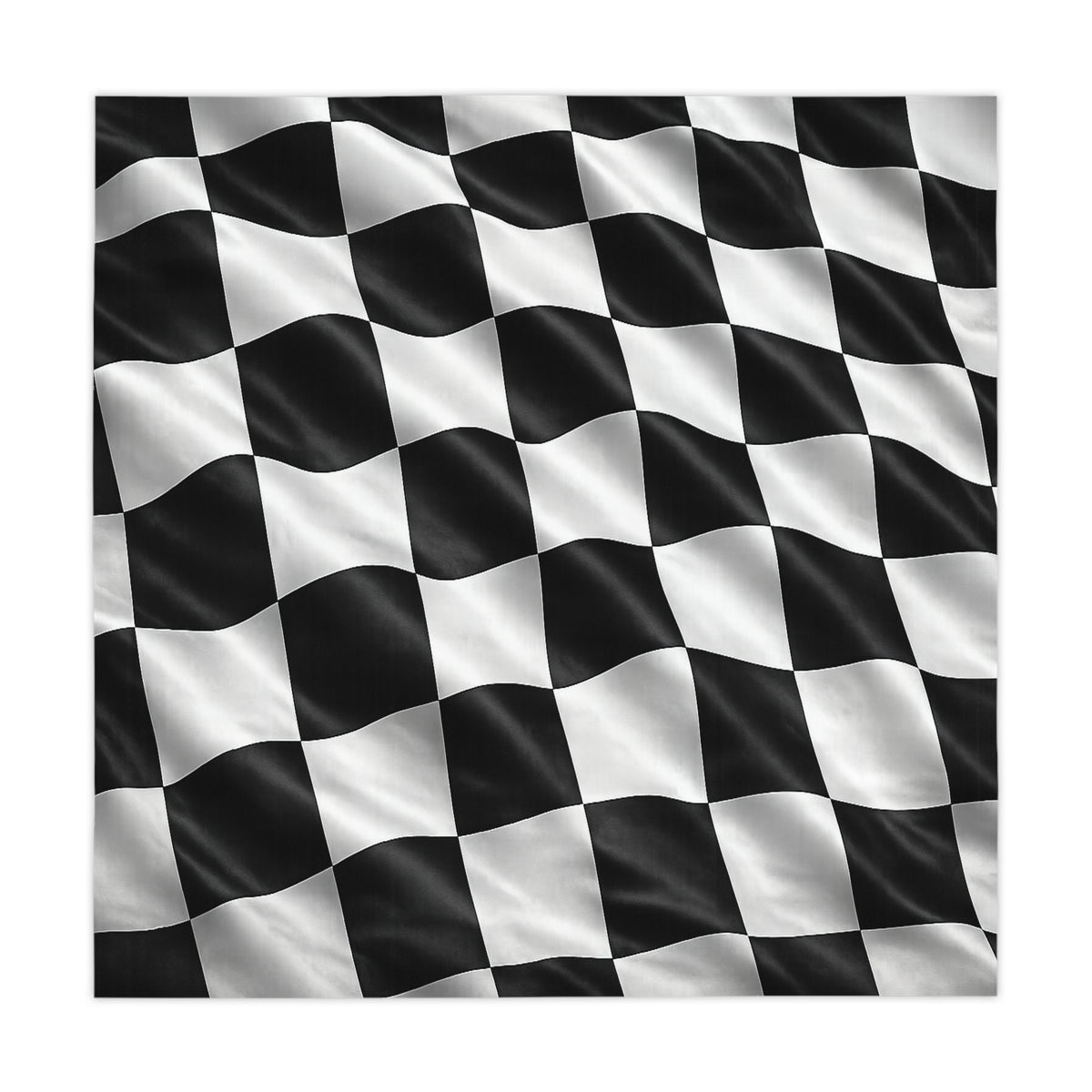 Checkered Racing Flag Tablecloth – Black & White Motorsport Table Cover