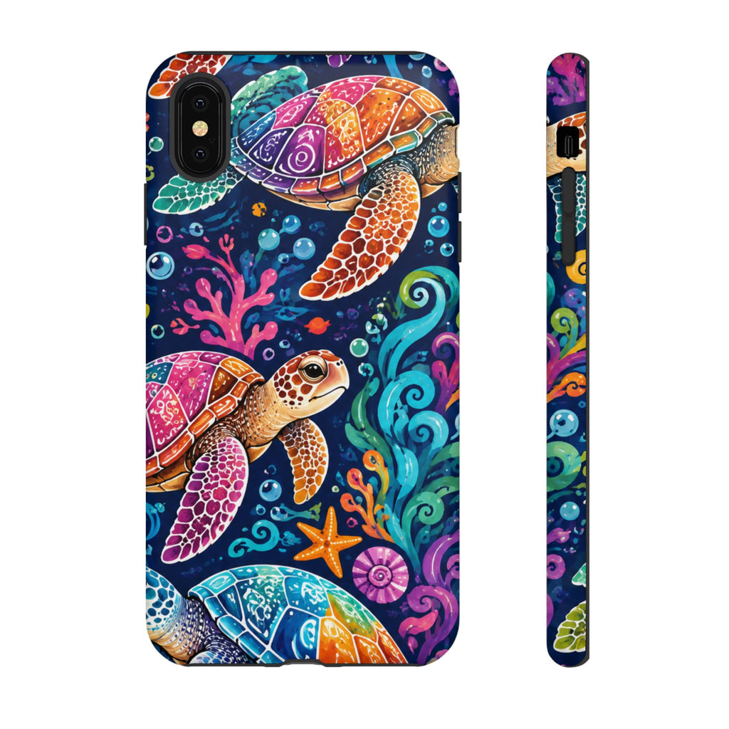 Colorful Sea Turtles phone case | Turtle iPhone case, ocean art