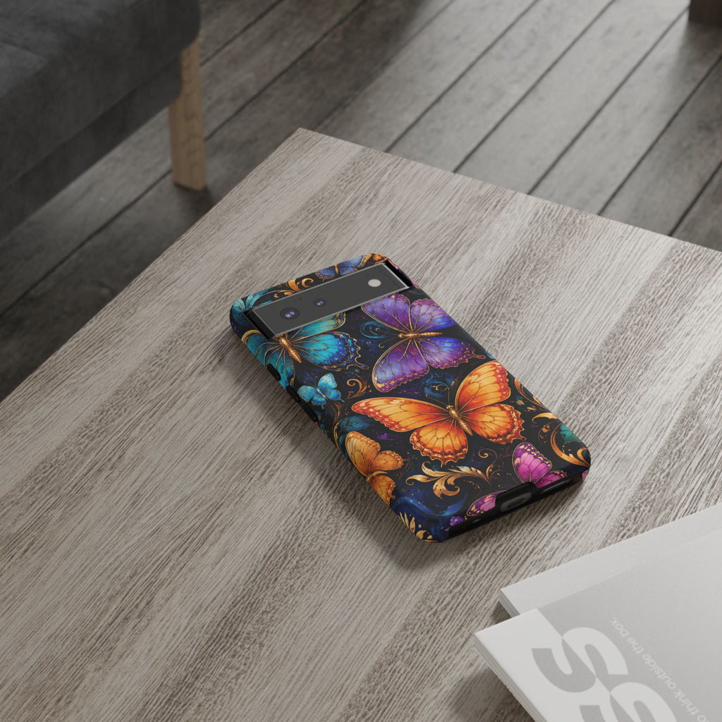 Butterfly Tough Phone Case — Colorful Floral Butterflies Protective Cover