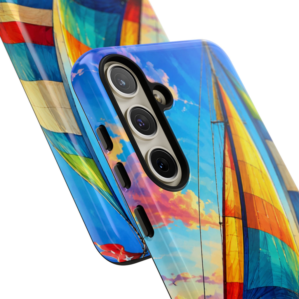 Sailboat Sunset Phone Case — Colorful Nautical iPhone Cover