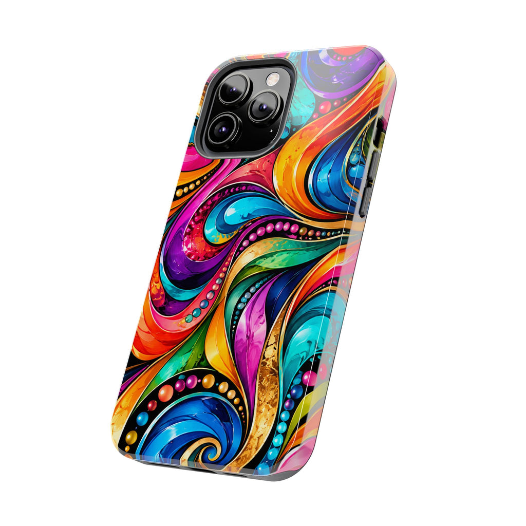Colorful Swirl Tough Phone Case — Vibrant Abstract Protective Cover