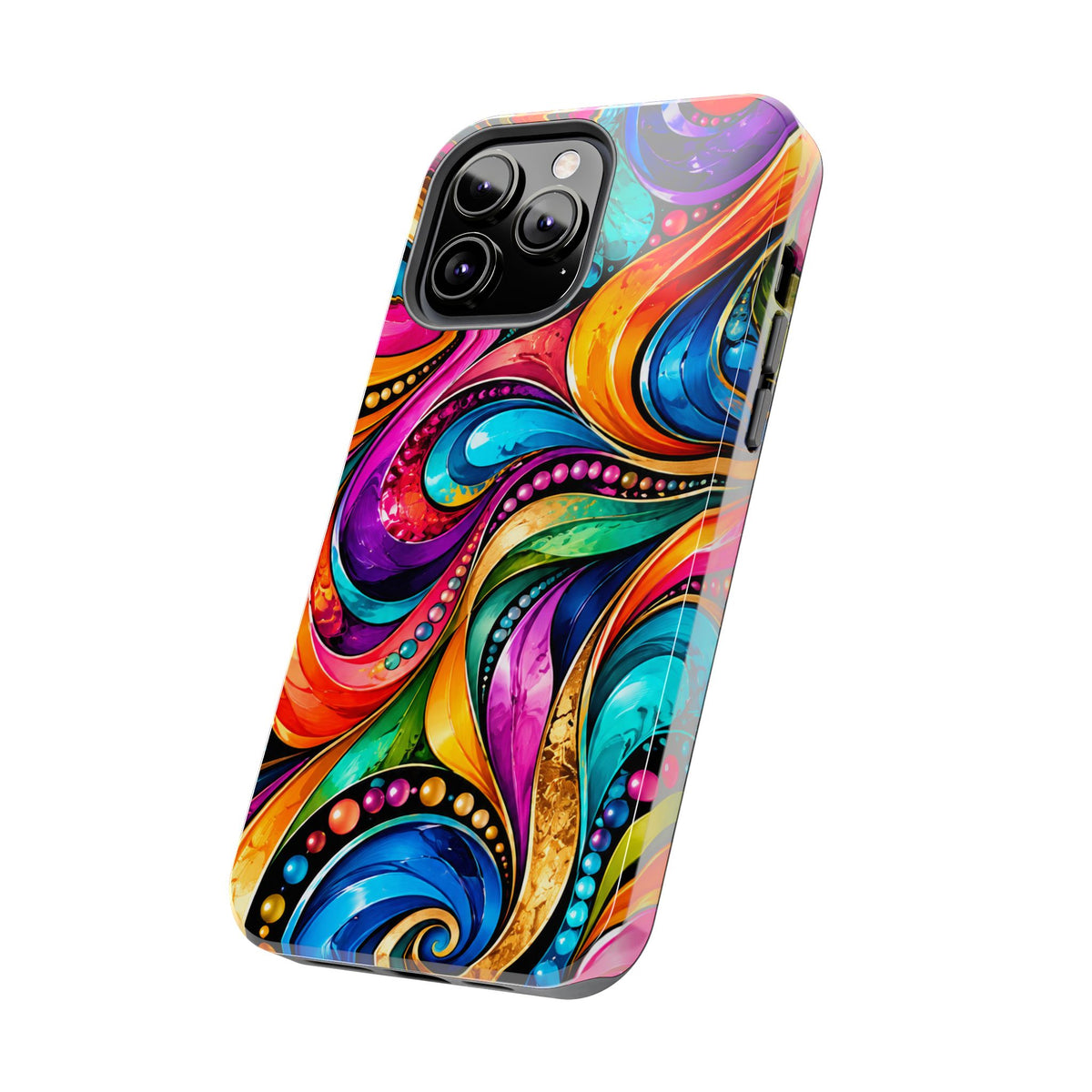 Colorful Swirl Tough Phone Case — Vibrant Abstract Protective Cover
